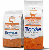 Монопротеиновый сухой корм для стерилизованных кошек с уткой. Monge Duck